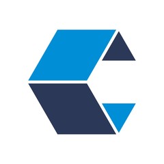 lettermark logo of letter c. cube logo. box logo. template vector. icon. - 129759091