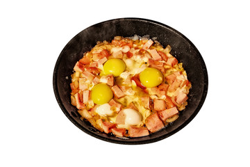 eggs fried in a pan