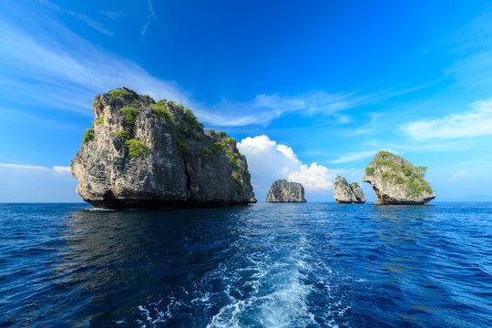 Rok island,Thailand seascape Rok island,Lanta island national pa