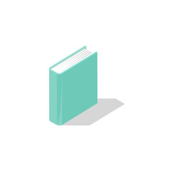 Vector illustration isometric book icon in flat design style isolated on white background.