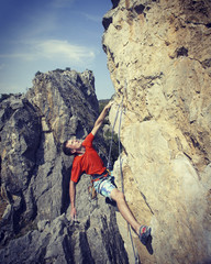 Obraz premium Rock climber.