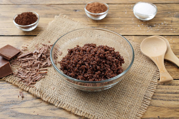 maschera esfoliante trattamenti per copro e viso con aroma di cioccolato, 