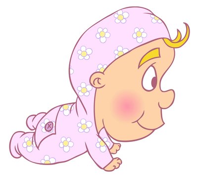 Illustration of Cute baby boy Crowls