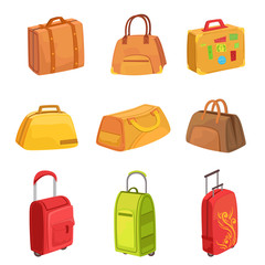 Suitcases And Other Luggage Bags Set Of Icons