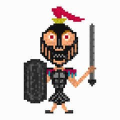 Obraz premium Warrior in armor pixel art