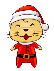 Cat In Santa Claus Uniform