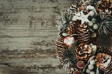 Christmas wreath with natural elements