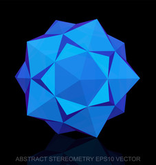 Abstract geometry: low poly Blue Dodecahedron. EPS 10, vector.