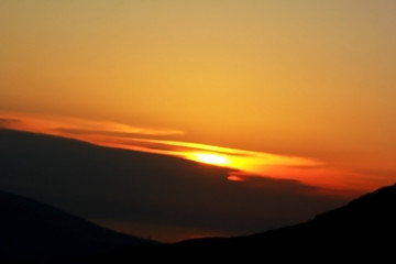 Sunset in the mountains. Rich colors.