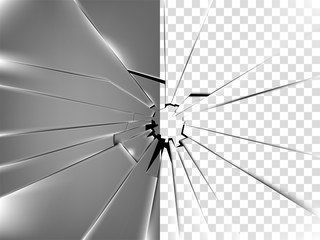 Obraz premium realistic broken window's glass vector 