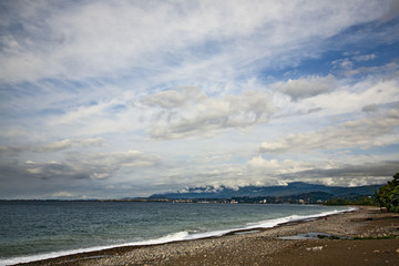 Sea shore. Abkhazia, view of Sukhum