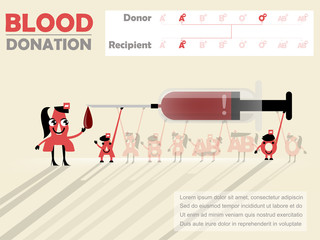 beautiful design of blood donation info-graphic that recipient is A negative
