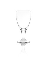 Detailed shot of a water glass on white background