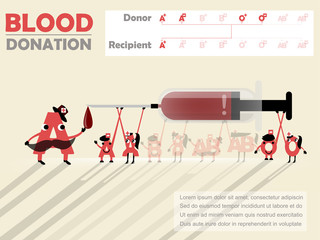 beautiful design of blood donation info-graphic that recipient is A positive
