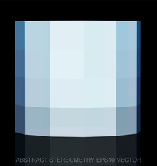 Abstract geometry: low poly White Cylinder. EPS 10, vector.