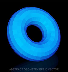 Abstract geometry: low poly Blue Torus. EPS 10, vector.