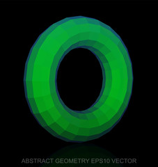 Abstract geometry: low poly Green Torus. EPS 10, vector.