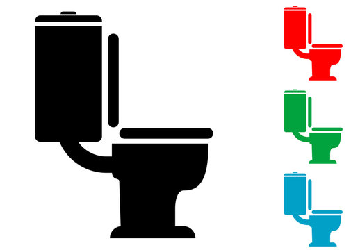 Icono plano WC en varios colores