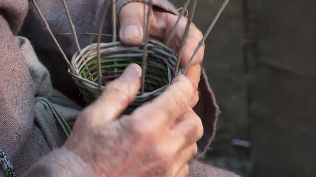 traditional basket mad by gorse in Italy