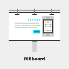 Billboard Flat Illustration.