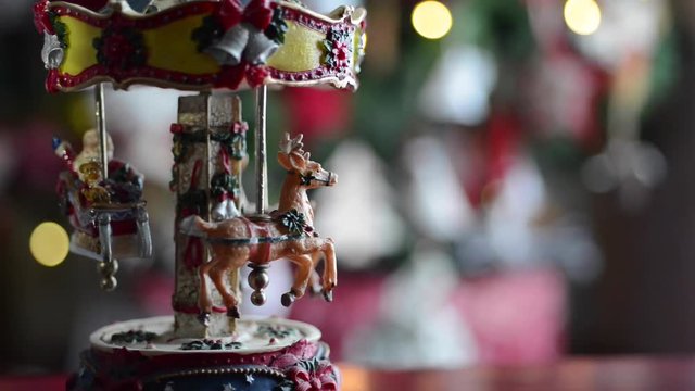 Christmas carousel music box
