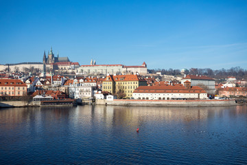 Naklejka na ściany i meble Cathedral of St. Vitus, Prague castle and the Vltava River