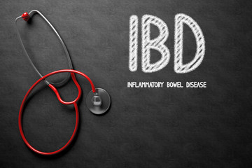 IBD Concept on Chalkboard. 3D Illustration.