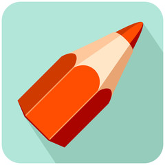Red pencil vector icon