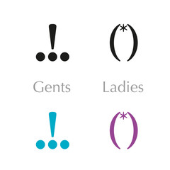 male and female restroom sign, door signage. vector. 
