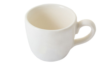Empty cup isolated on white background and clipping path