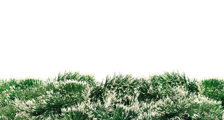 green christmas tree decoration over white background