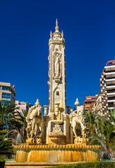 La Fuente de Levante Fountain on Luceros Square in Alicante, Spain