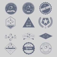 Set of Hipster Coil Vapor Shop or Store or Community Logos, Badges, or Emblems Template. Isolated.