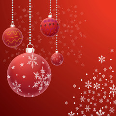 Christmas decorations on the Christmas tree red balls