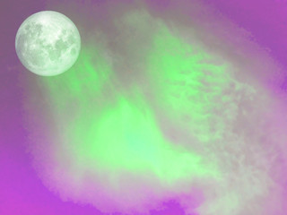 Obraz na płótnie Canvas super full moon purple cloud in blue sky