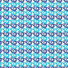 Blue waves vector seamless background