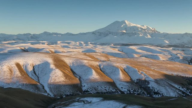 Russia, timelapse. The formation and movements of clouds up to the steep slopes of the  mountains of Central Caucasus peaks.