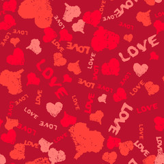 Valentine Background Painted Hearts and Words Love