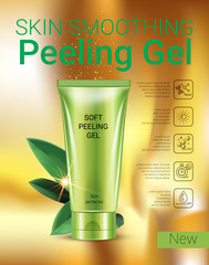 Vector Illustration with Manga style girl and peeling gel tube.