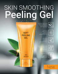 Vector Illustration with Manga style girl and peeling gel tube.