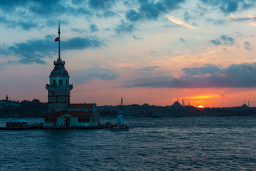 Fototapeta premium Maiden tower, symbol of Istanbul , Turkey, a famous historical monument