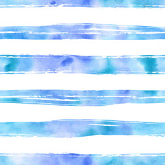 Obraz premium Watercolor lines seamless pattern