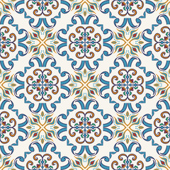 Vector seamless texture. Beautiful colored pattern for design and fashion with decorative elements