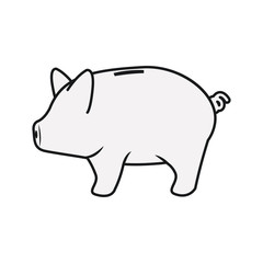 Piggy icon. Money financial item commerce market and buy theme. Isolated design. Vector illustration