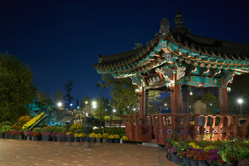 Obraz premium nightview of korean traditional architecture