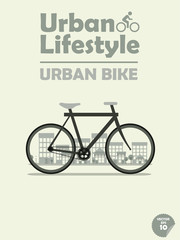 urban bike on town background

