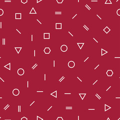 Abstract geometric red memphis fashion pillow design pattern