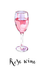 Wineglass of rose wine