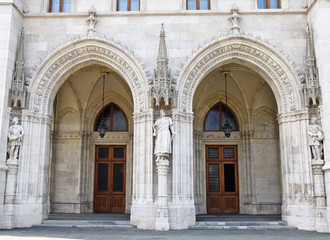 Fototapeta na wymiar Doors of the parliament building, Budapest