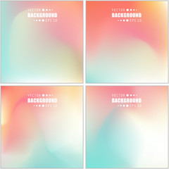 Abstract Creative concept vector multicolored blurred background set. For Web and Mobile Applications, art illustration template design, business infographic and social media, modern decoration